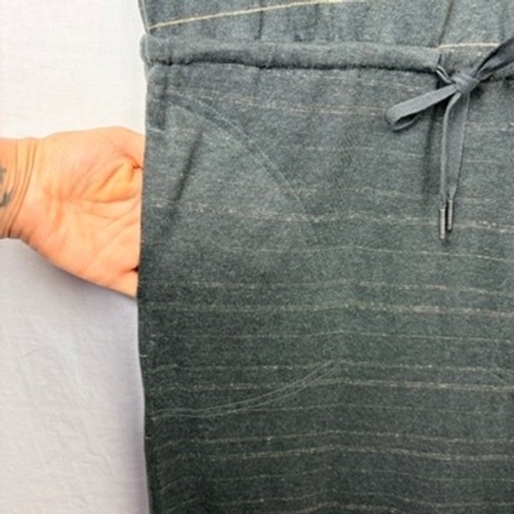 Prana Dress Sz XS Hemp Blend Gray Striped Sleeveless Drawstring Pockets Eco - Picture 4 of 13